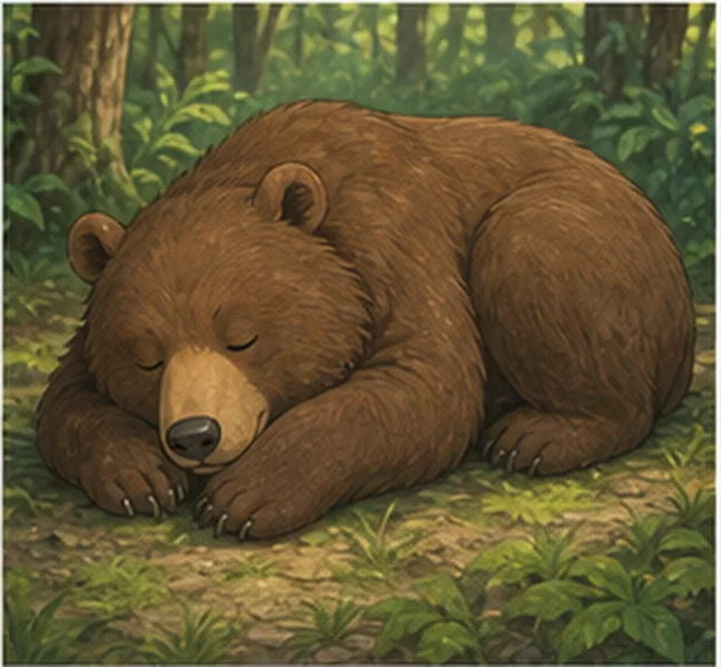 the bear sleeping