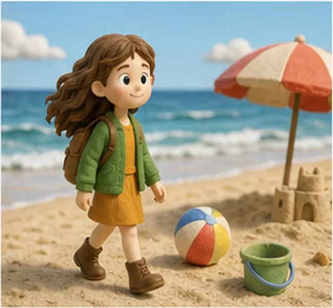 Jill going to the beach