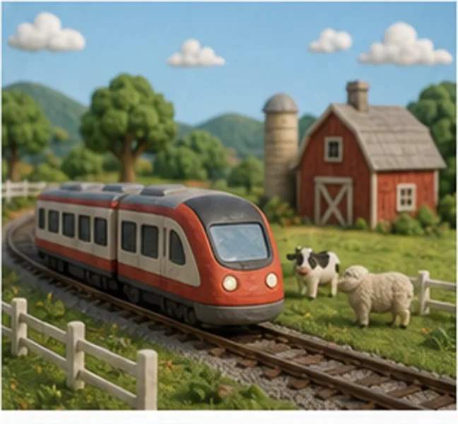 the train going to the farm