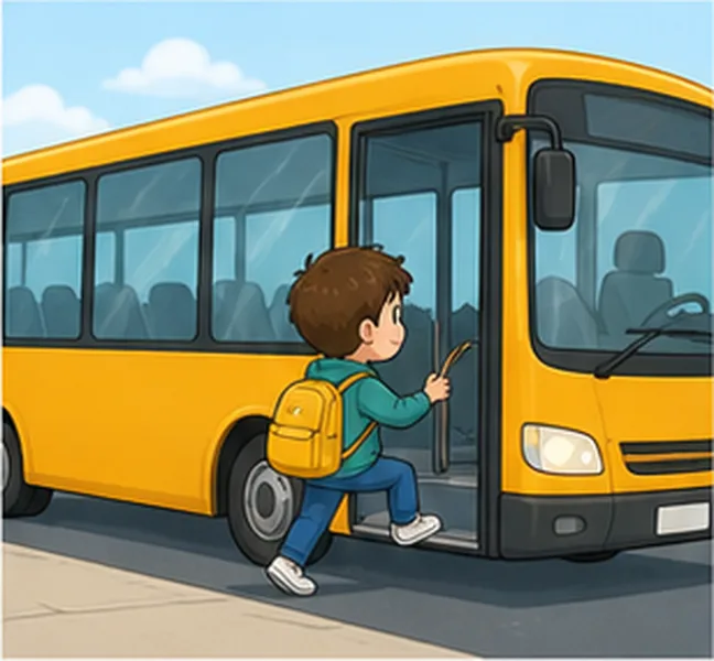 by bus