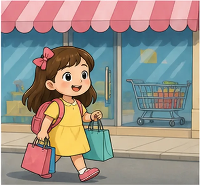 Lily going to the shops