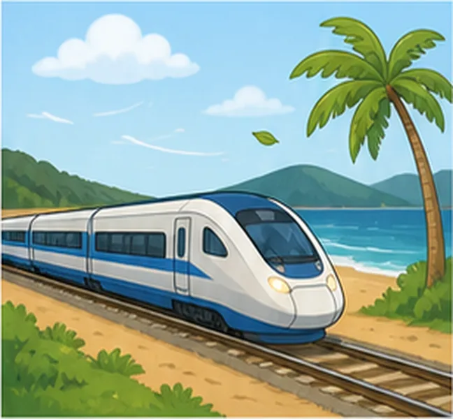 the train going to the beach
