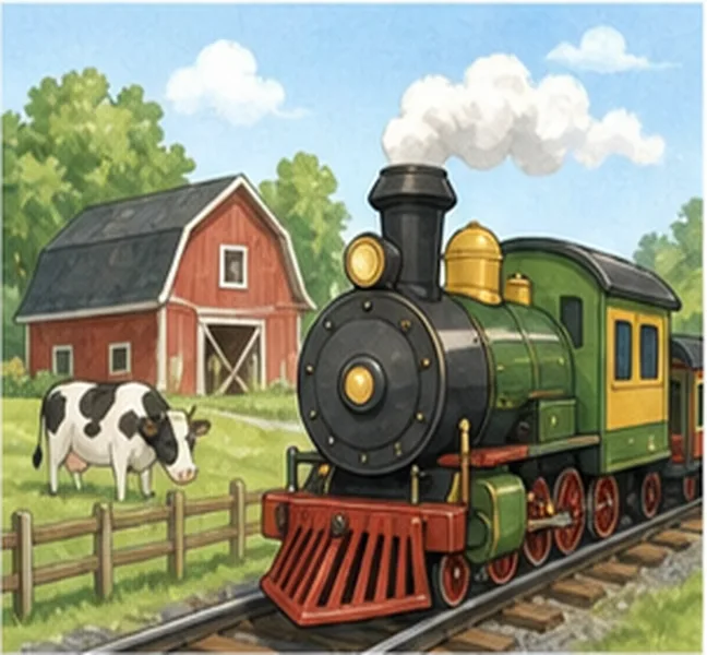the train going to the farm