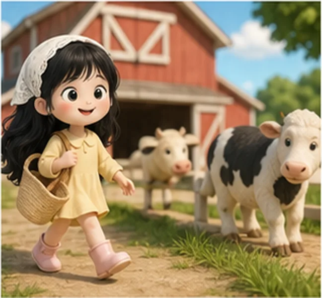 Lucy going to the farm