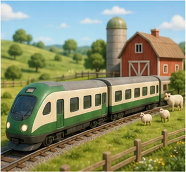 the train going to the farm