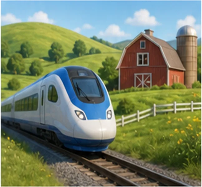 the train going to the farm