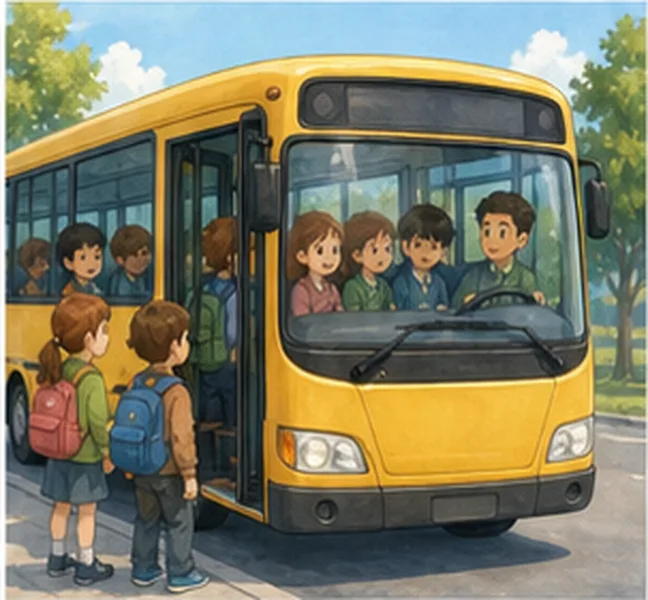 the children take bus number 25