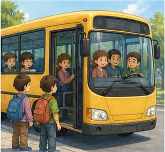 the children take bus number 35