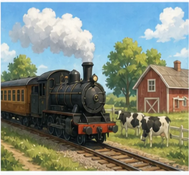 the train going to the farm