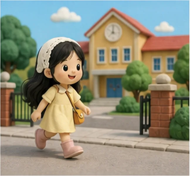 Sue going to school
