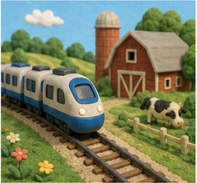the train going to the farm