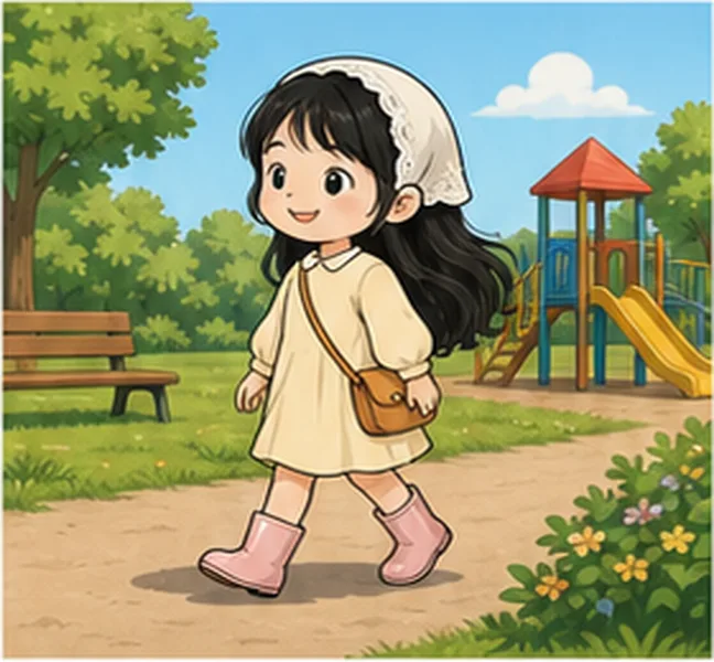 Emma going to the park