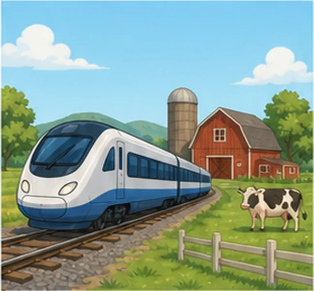 the train going to the farm