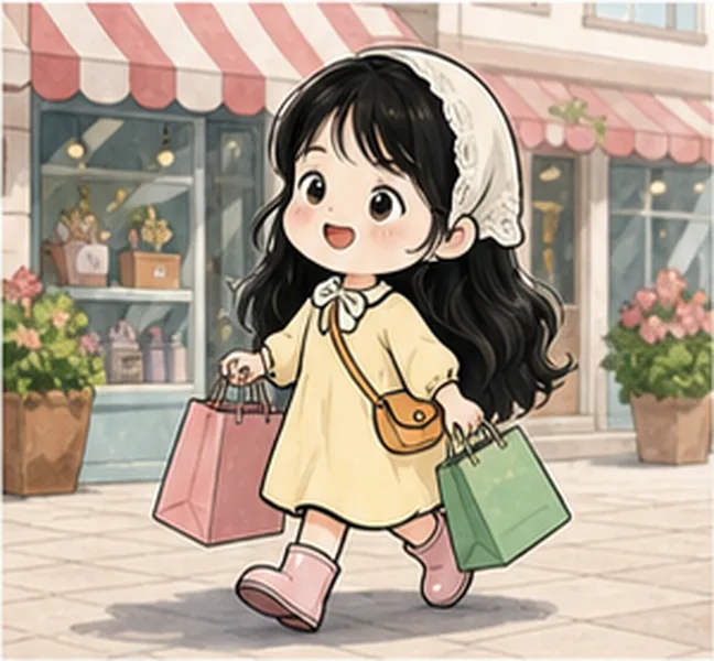 Sally going to the shops