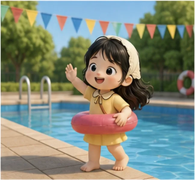 the swimming pool