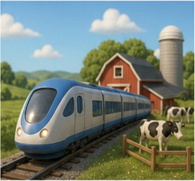 the train going to the farm