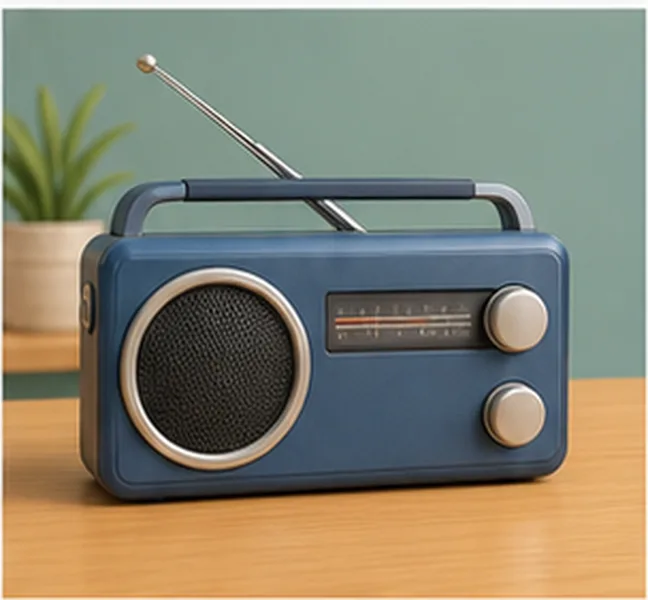a radio on the teacher's desk