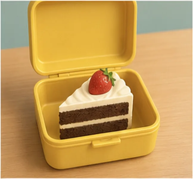 a piece of cake in the lunch box