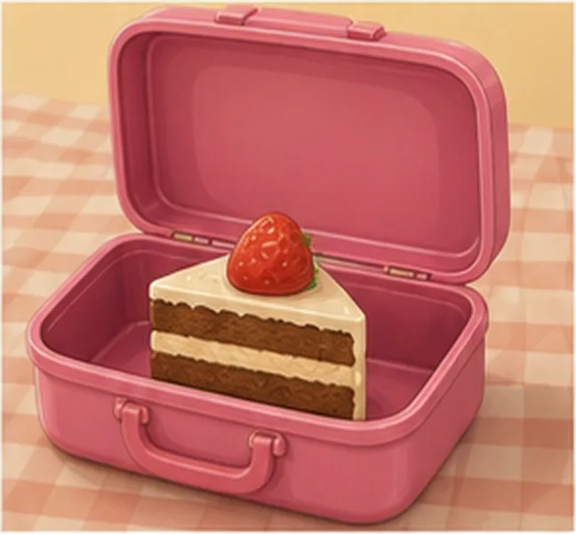 a piece of cake in the lunch box