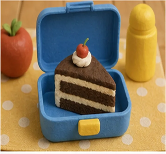 a piece of cake in the lunch box