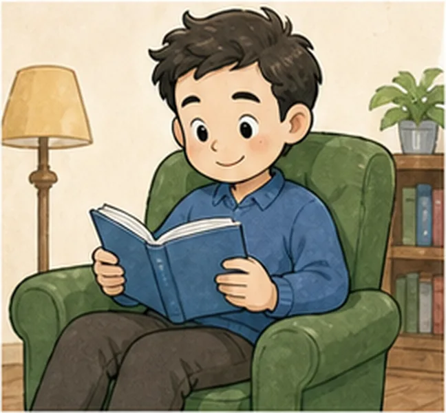 reading a book
