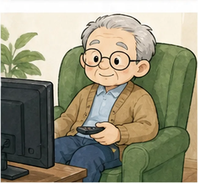 watching television