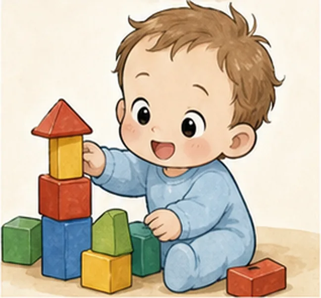 playing with blocks