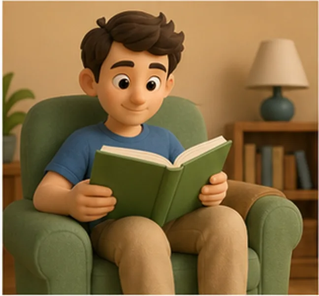 reading a book