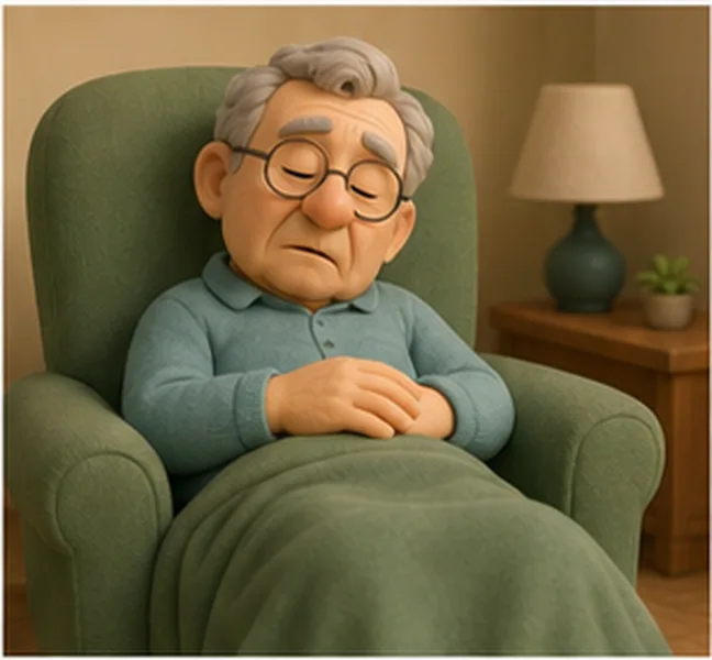 sleeping in a chair