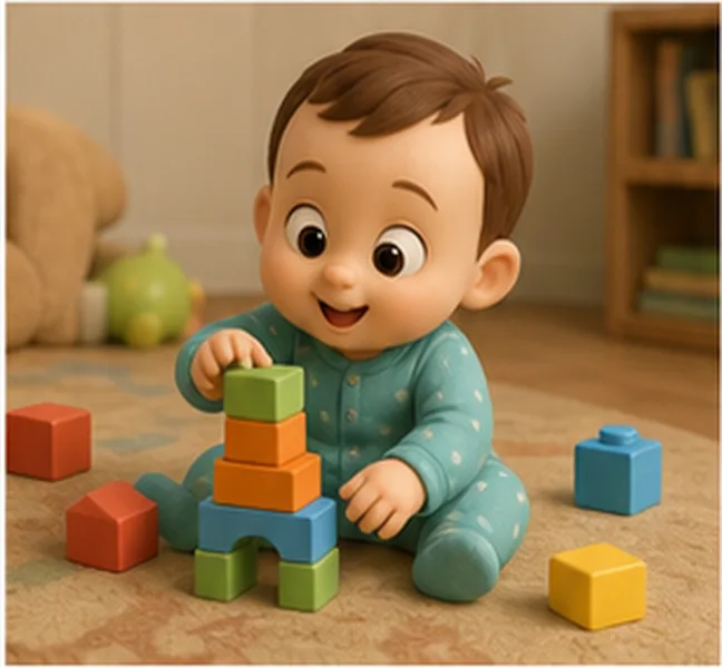 playing with blocks