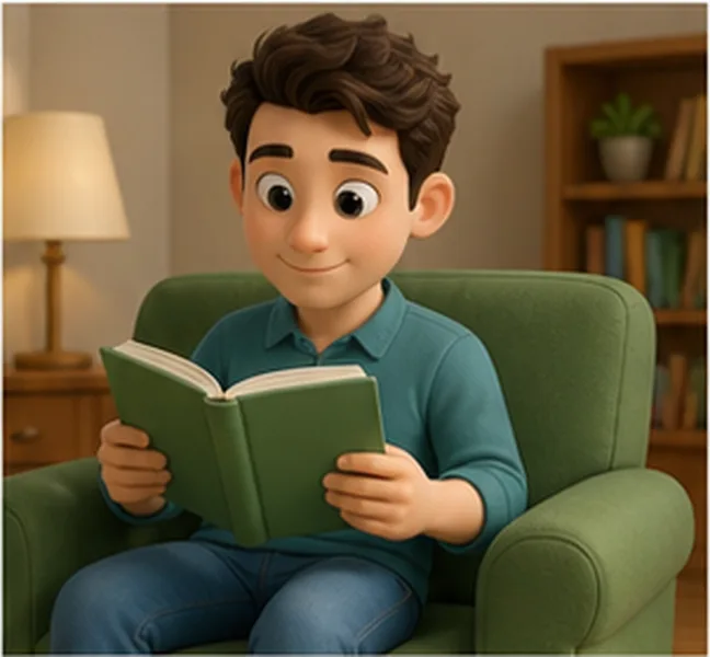 reading a book