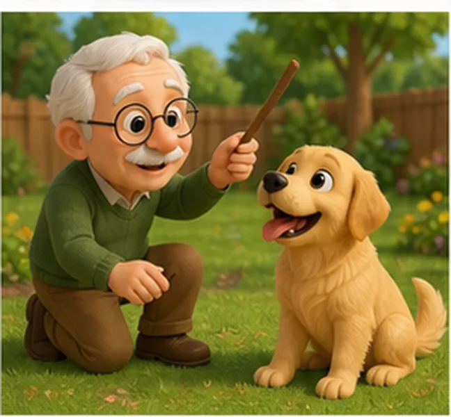 playing with the dog