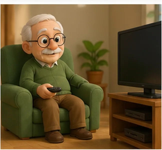 watching television