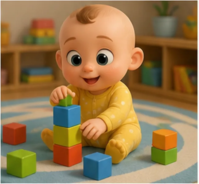 playing with blocks