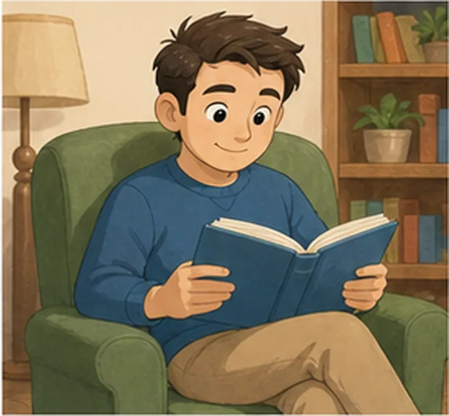 reading a book
