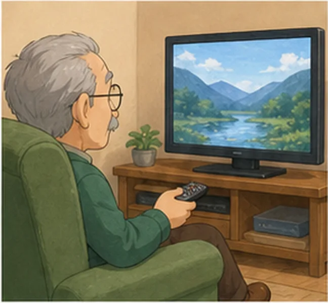 watching television
