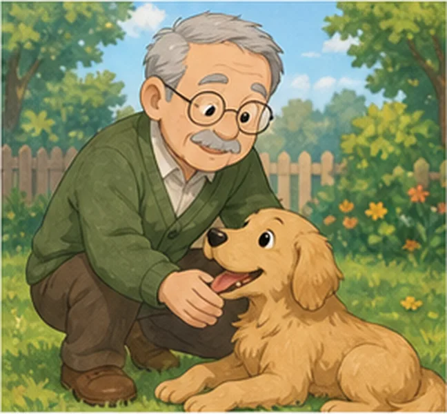 playing with the dog