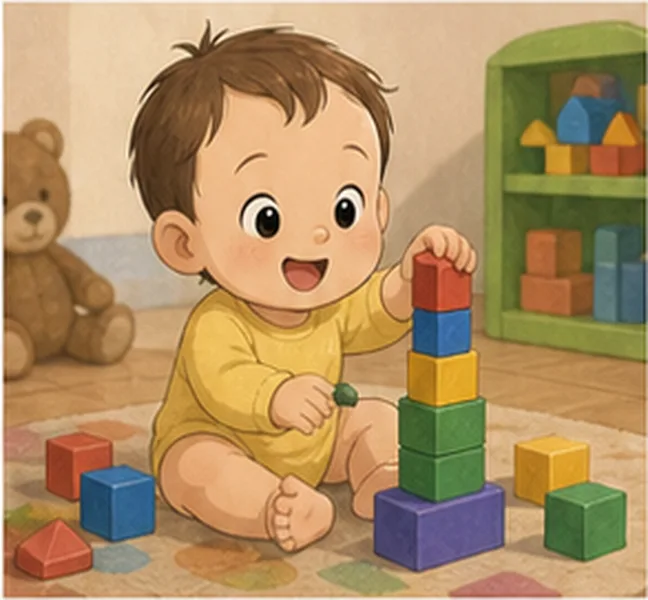playing with blocks
