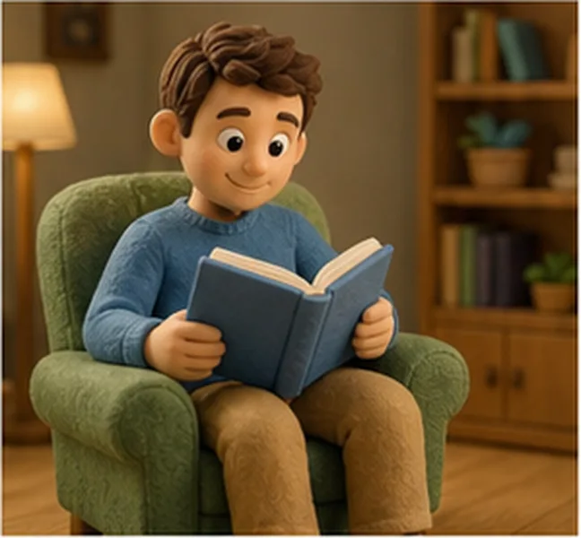 reading a book