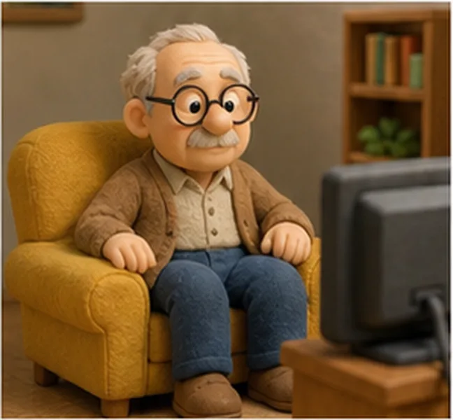 watching television