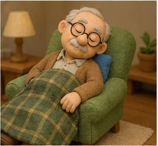 sleeping in a chair