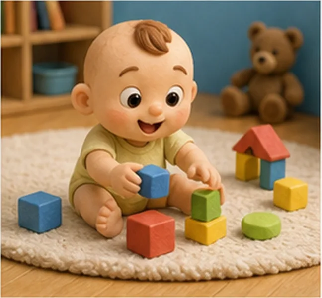 playing with blocks