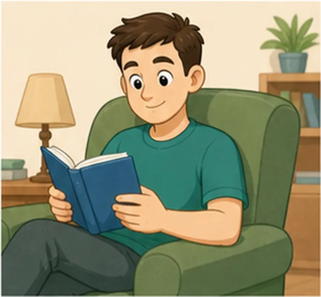 reading a book