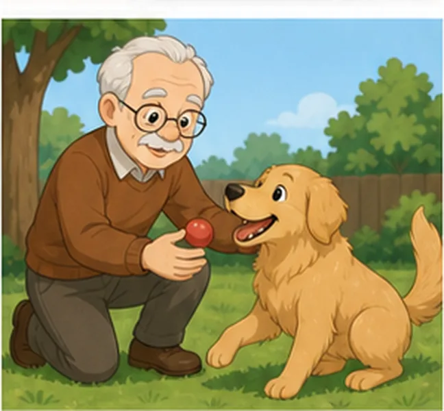 playing with the dog