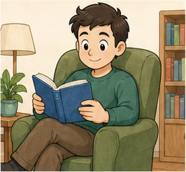 reading a book