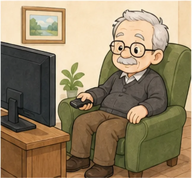 watching television