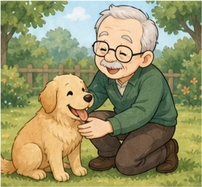 playing with the dog