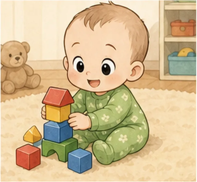 playing with blocks
