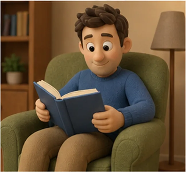 reading a book