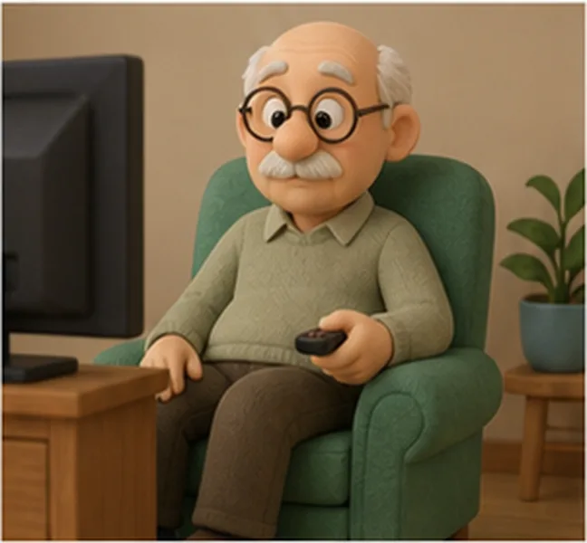 watching television